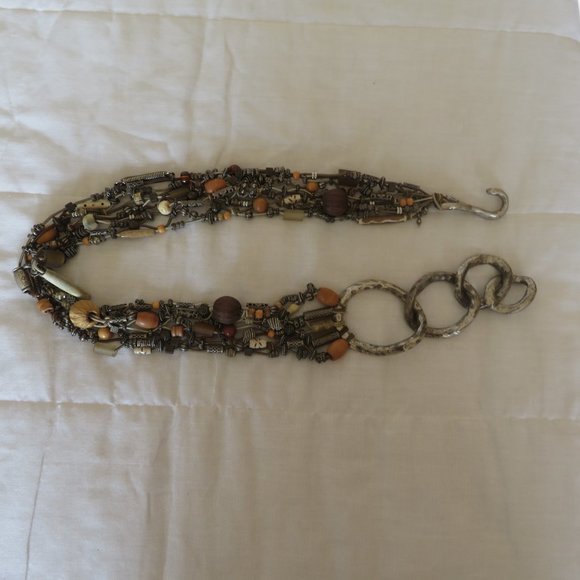 Metal Beaded Hemp Adjustable Belt - Picture 3 of 3